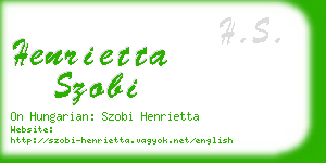 henrietta szobi business card